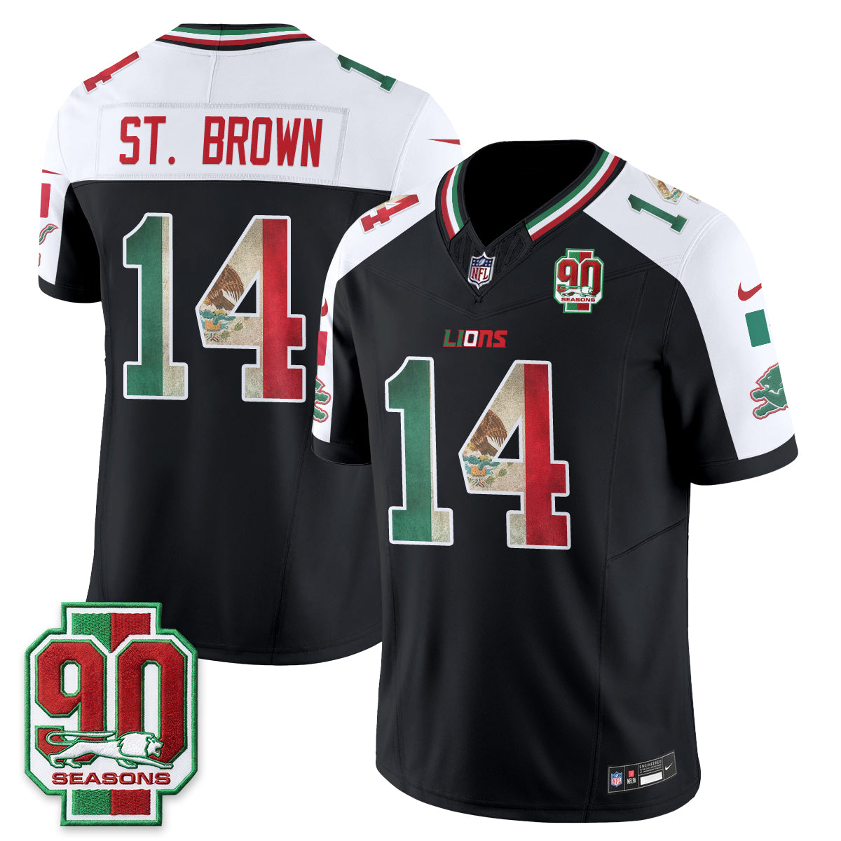 Detroit Lions Mexico Edition Vapor Jersey - Stitched