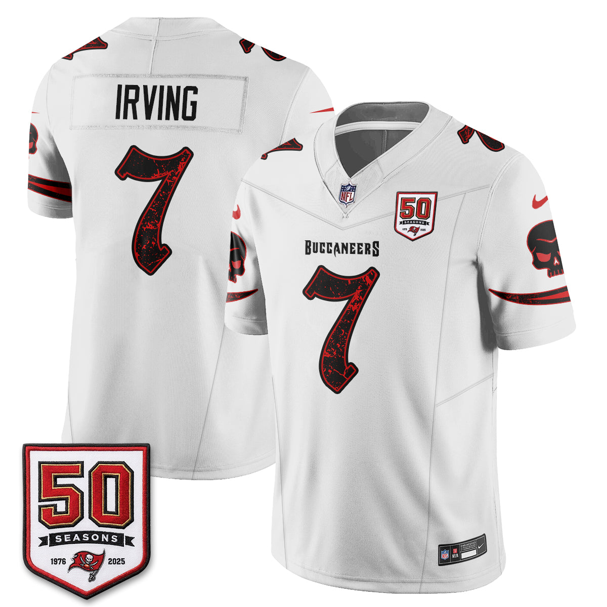 Tampa Bay Buccaneers Skull 50 Seasons Edition Vapor Jersey - Stitched