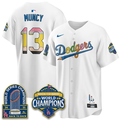 Los Angeles Dodgers x Back to School Style Vapor Jersey - Stitched