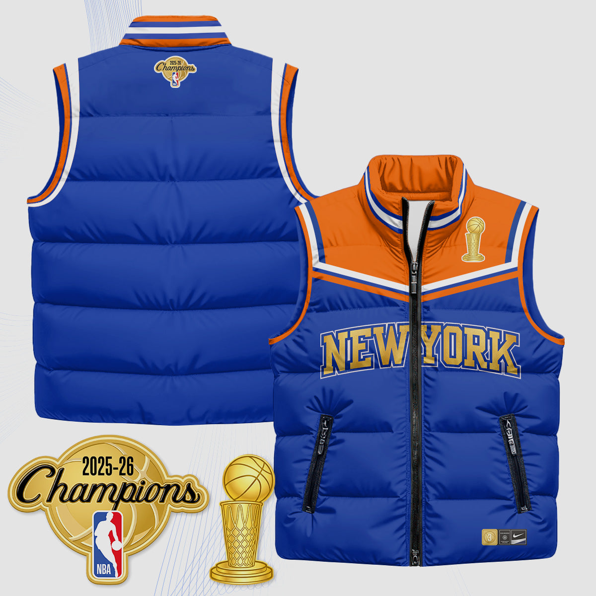 NYK Champions Night Puffer Vest - Printed