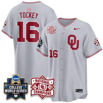Oklahoma Sooners Nike 2026 NCAA Baseball Men's College World Series Champions Vapor Jersey - Stitched