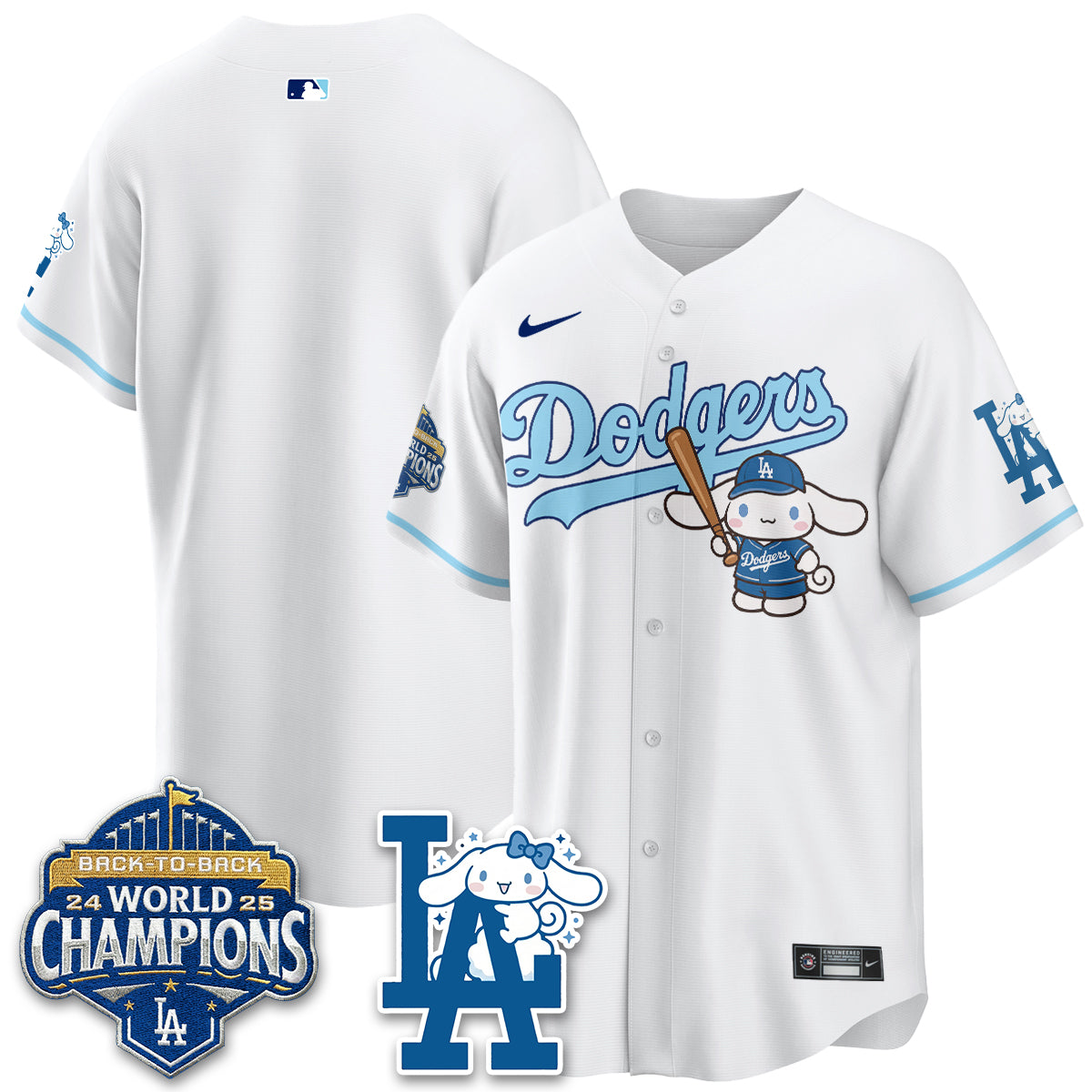 Los Angeles Dodgers Cinnamoroll Edition Vapor Jersey - Stitched