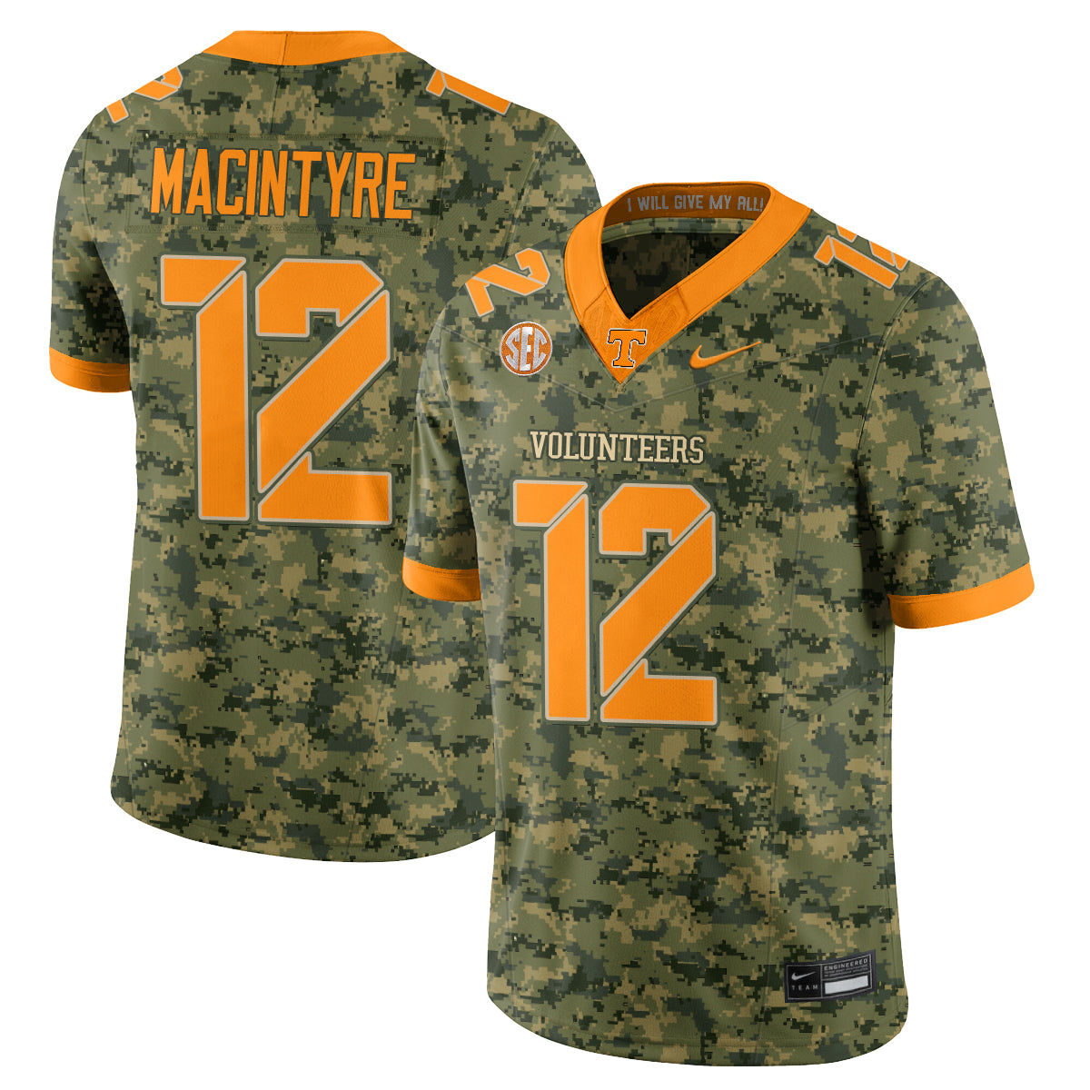 TENN 2026 Camouflage Edition Vapor Jersey - Stitched