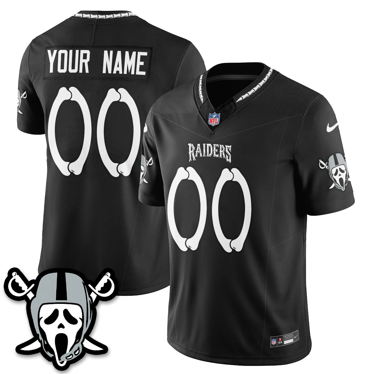 Las Vegas Raiders x Ghost Face Edition Vapor Custom Jersey - Stitched