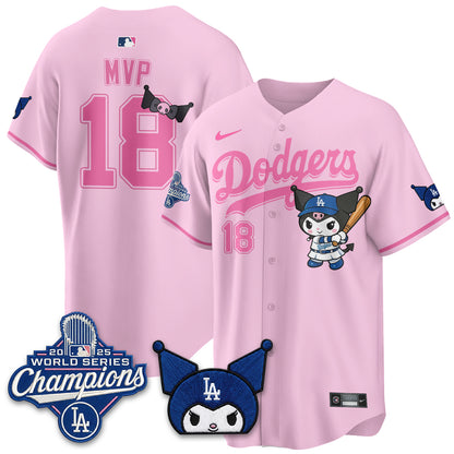 Los Angeles Dodgers Kuromi Edition Vapor Jersey - Stitched