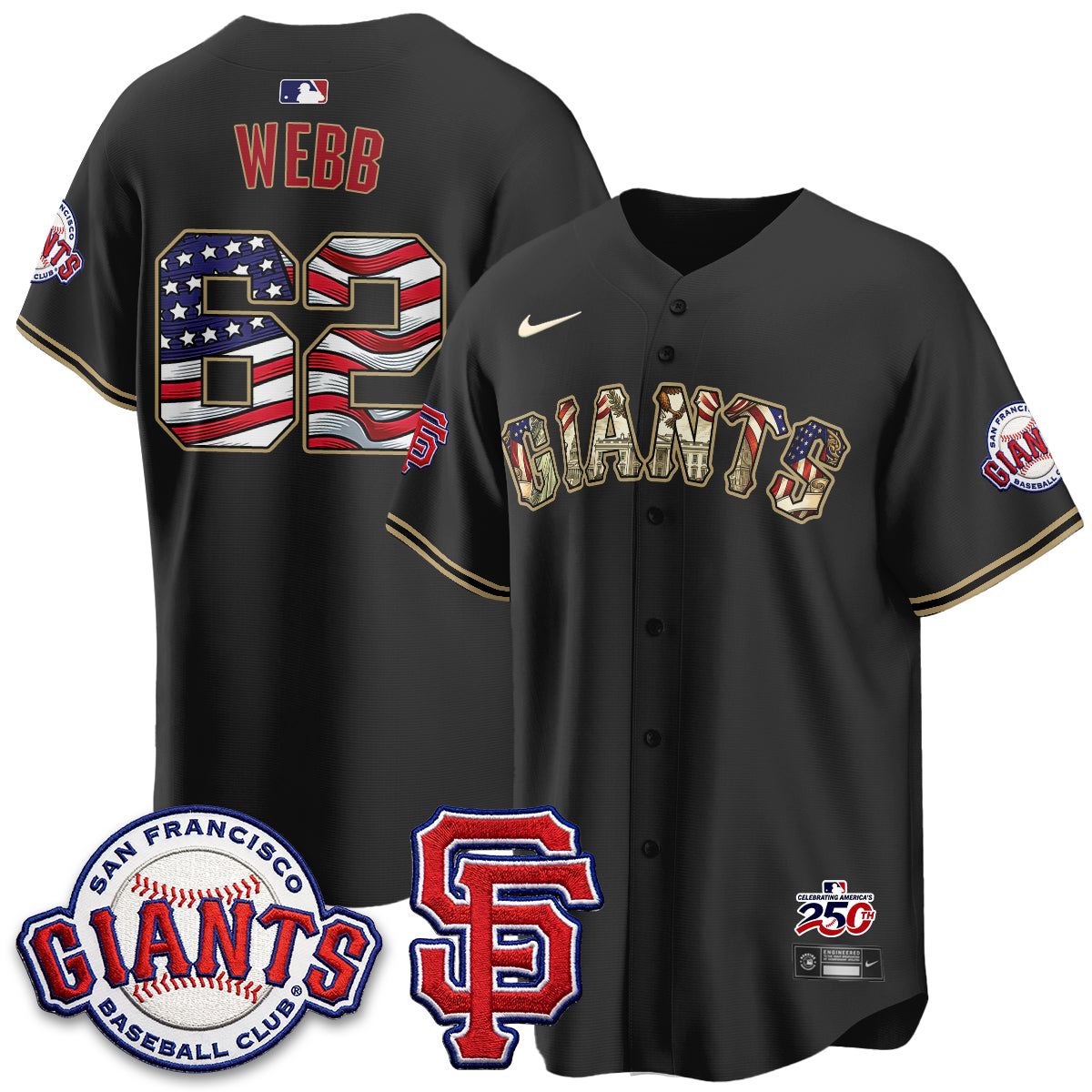 San Francisco Giants2026 Independence Day USA Jersey - All Stitched