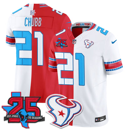 Houston Texans 2026 Rivalries Split Vapor Jersey - Stitched