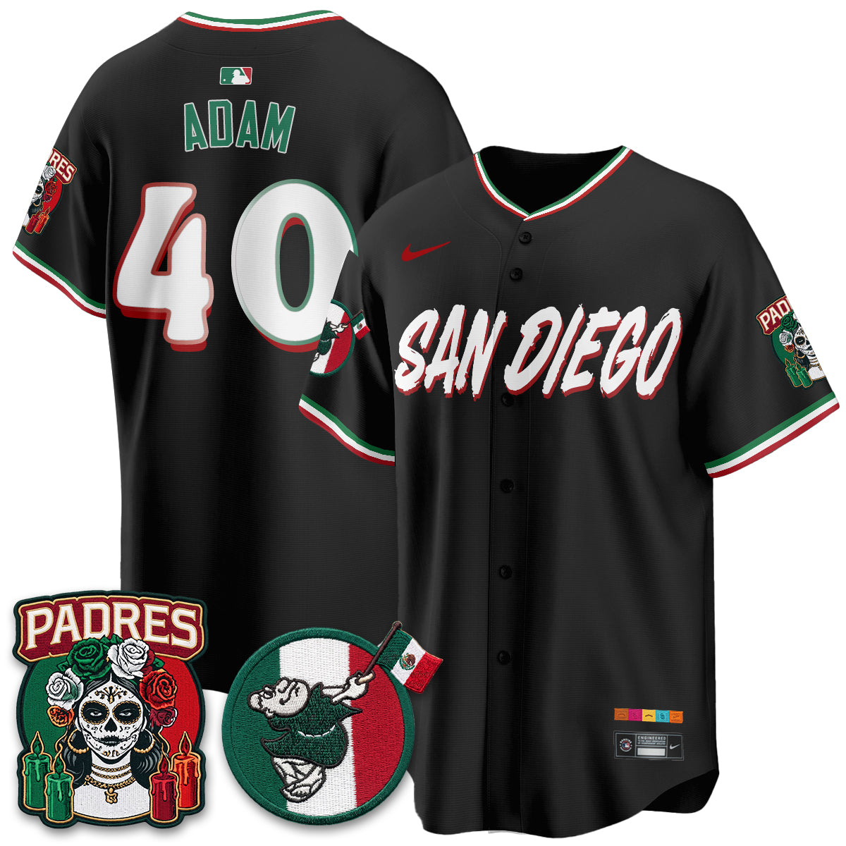 San Diego Padres City Connect Mexico Style Vapor Jersey - Stitched