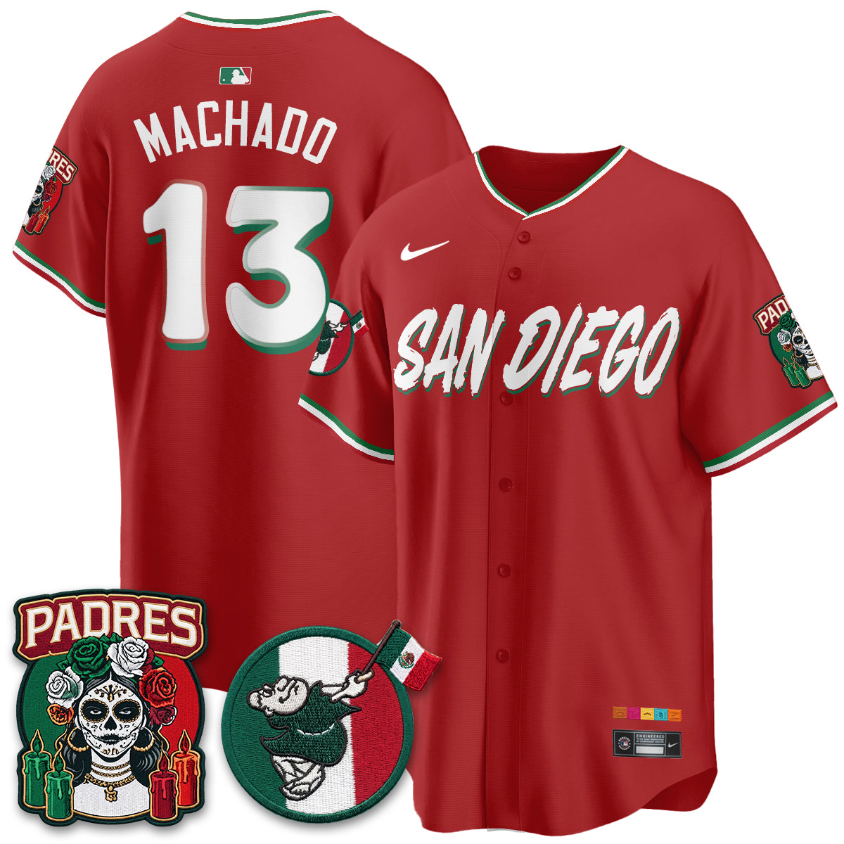 San Diego Padres City Connect Mexico Style Vapor Jersey - Stitched