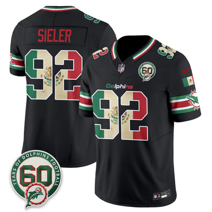 Miami Dolphins Mexico Edition Vapor Jersey - Stitched