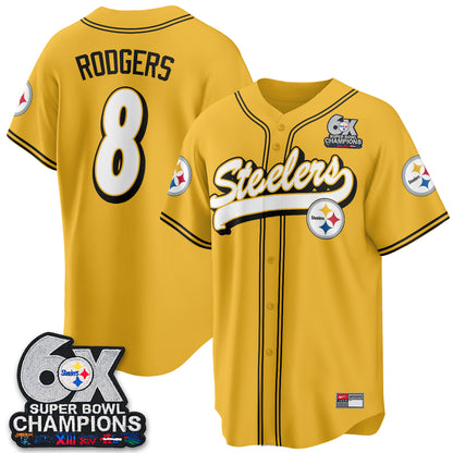 Pittsburgh Steelers 6x SBowl Baseball Vapor Jersey - Stitched