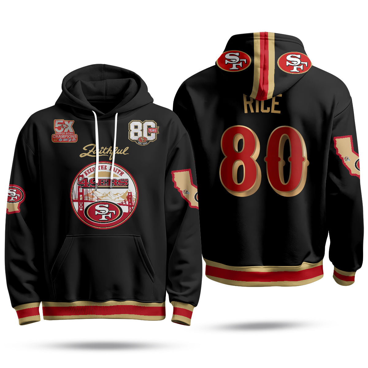 SF Faithful to The Bay Fleece Hoodie - Printed