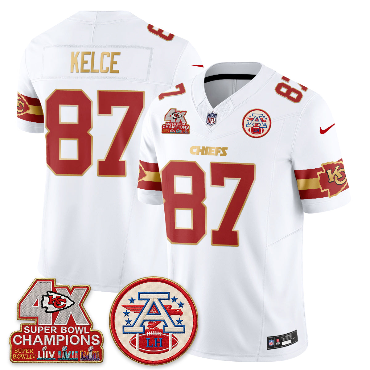 KC 4X Champs Gold Edition Vapor Jersey - Stitched