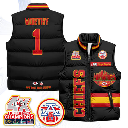 KC Arrowhead Puffer Vest - Printed