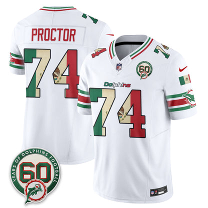 Miami Dolphins Mexico Edition Vapor Jersey - Stitched
