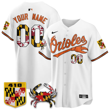 Baltimore Orioles Crab x Maryland Vapor Limited Custom Jersey - Stitched