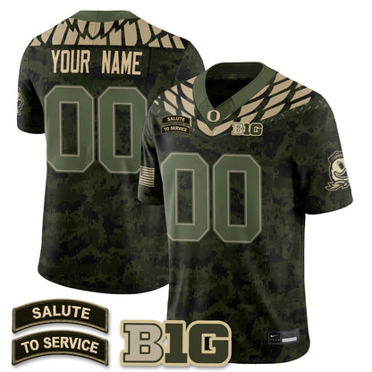 Oregon Ducks 2026 Salute to Service Vapor Custom Jersey - Stitched