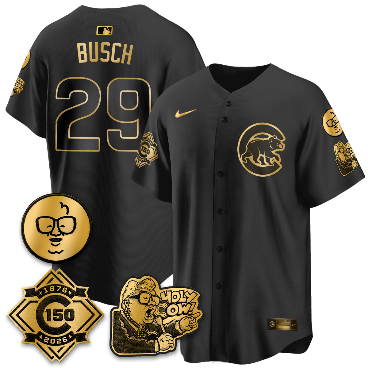 CHC 150th Anniversary Harry Caray Holy Cow Vapor Premier Limited Jersey - All Stitched V3