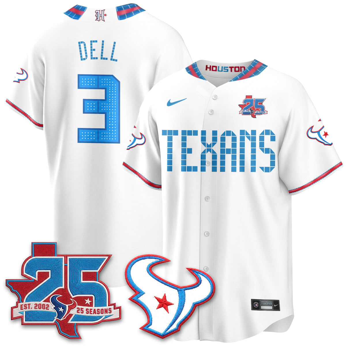 Houston Texans 2026 Rivalries Baseball Vapor Jersey - Stitched