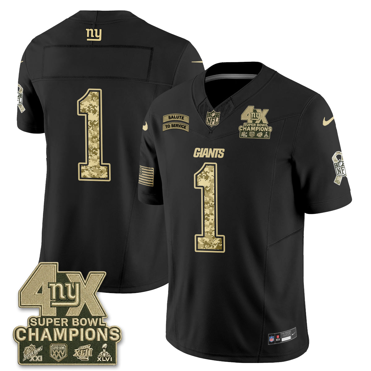 New York Giants 2026 Salute To Service V2 Vapor Jersey - Stitched