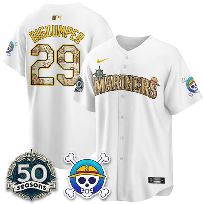 Seattle Mariners OP Japanese Cartoon Vapor Limited Jersey - Printed