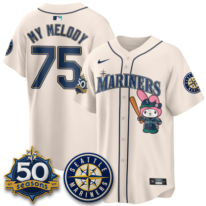 Seattle Mariners x  Pink Sanrio Friend Vapor Jersey - Stitched