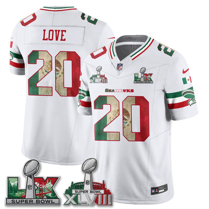 Seattle Seahawks Mexico Edition Vapor Jersey V2- Stitch