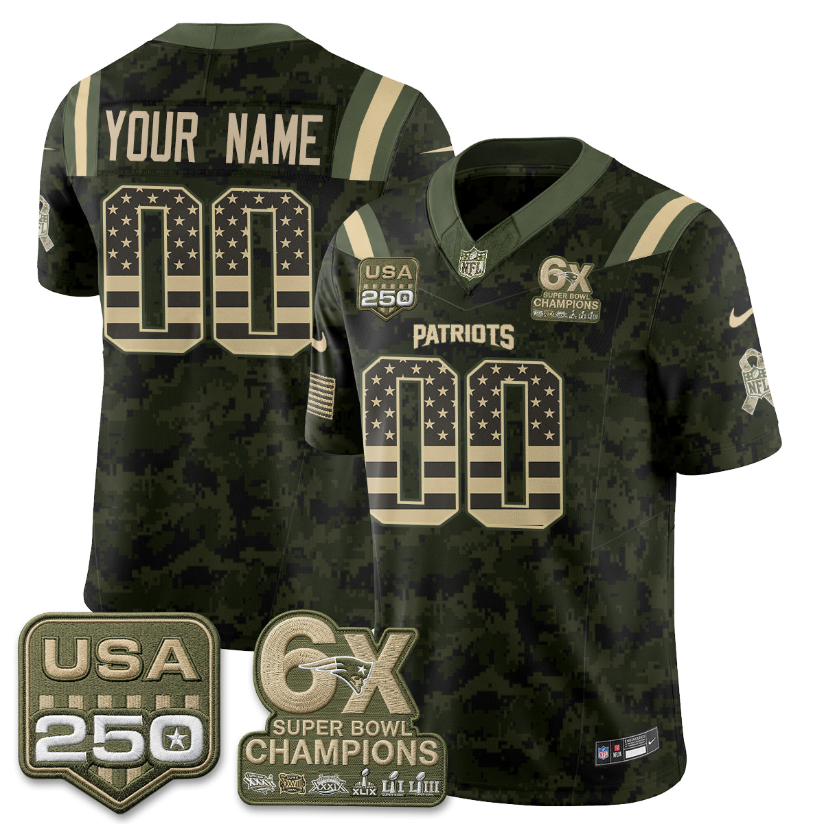 NE 2026 Salute to Service Edition Vapor Custom Jersey - Stitched