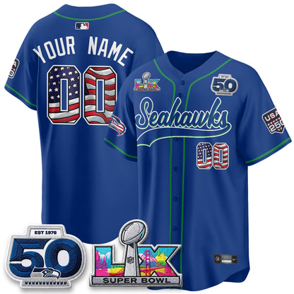 SEA SB LX Champs America Edition Vapor Baseball Custom Jersey - Stitch