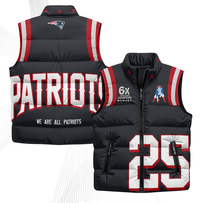 New England Patriots Rivalries Puffer Vest - Printed