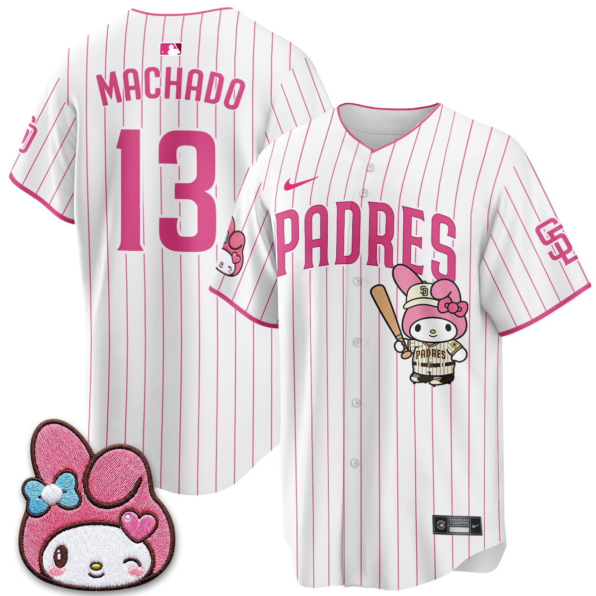 San Diego Padres x Pink Sanrio Friend Vapor Jersey - Stitched