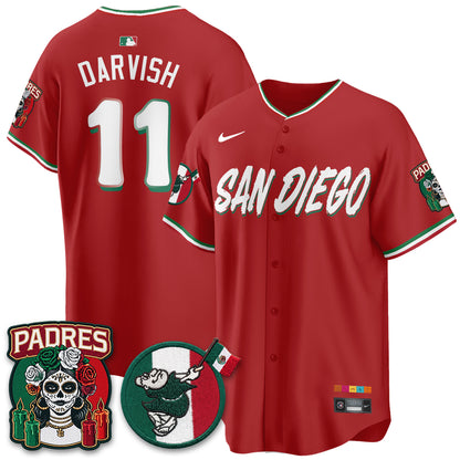 San Diego Padres City Connect Mexico Style Vapor Jersey - Stitched