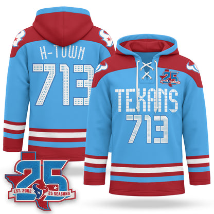 Houston Texans 2026 Rivalries Fleece-Lined Hockey Hoodie - Stitched