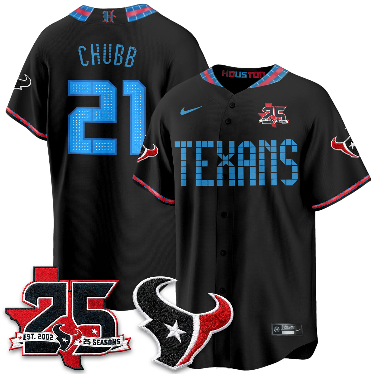Houston Texans 2026 Rivalries Baseball Vapor Jersey - Stitched