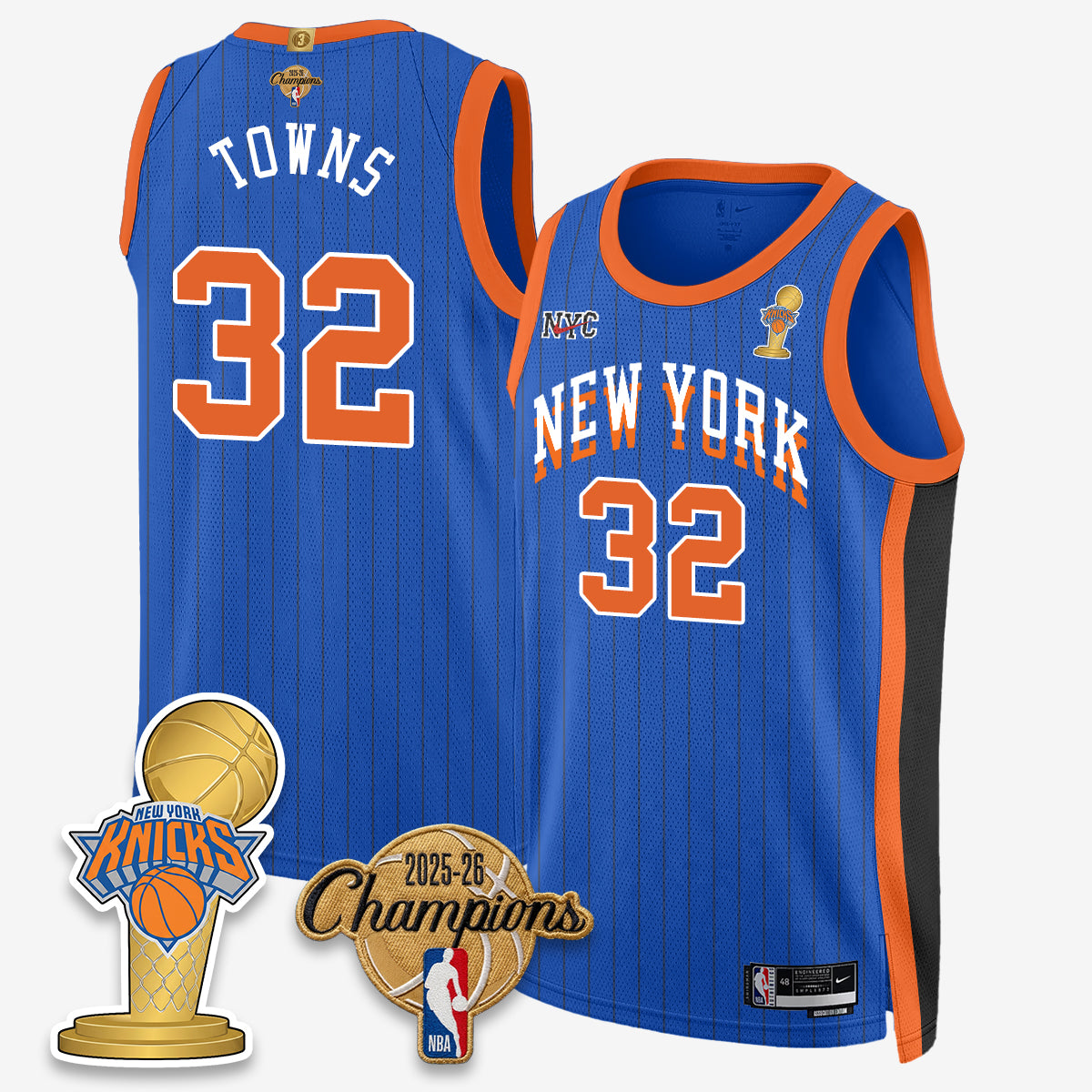 NYK 2026 NBA Champions Gold Edition Vapor Jersey - Stitched n3