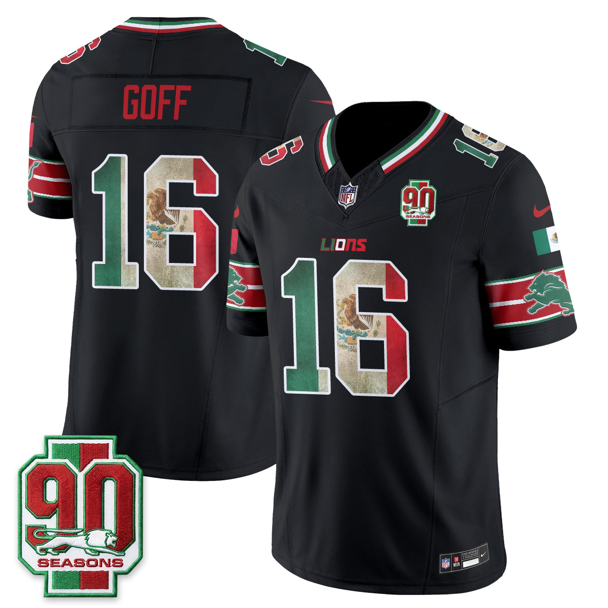 Detroit Lions Mexico Edition Vapor Jersey - Stitched