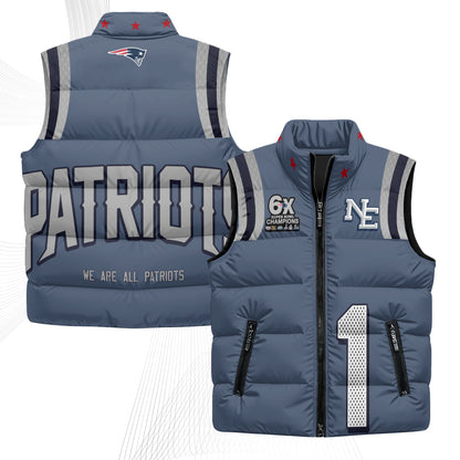 New England Patriots Rivalries Puffer Vest - Printed