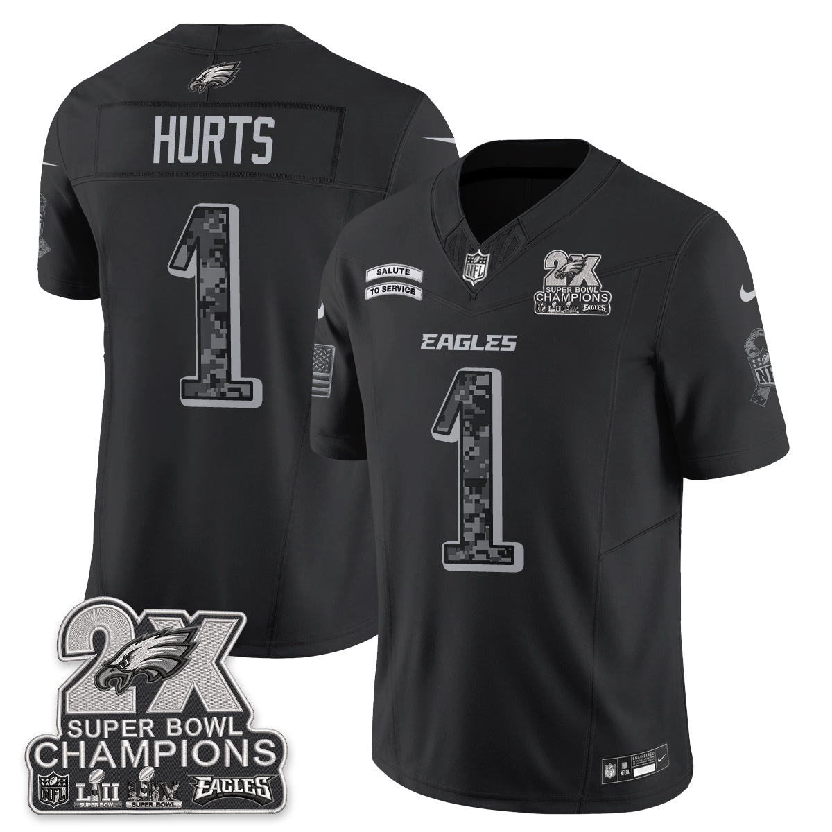 Philadelphia Eagles Salute to Service V2 Vapor Jersey - Stitched