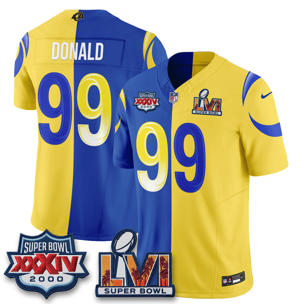 LAR Rivalries Split Vapor Jersey - Stitched