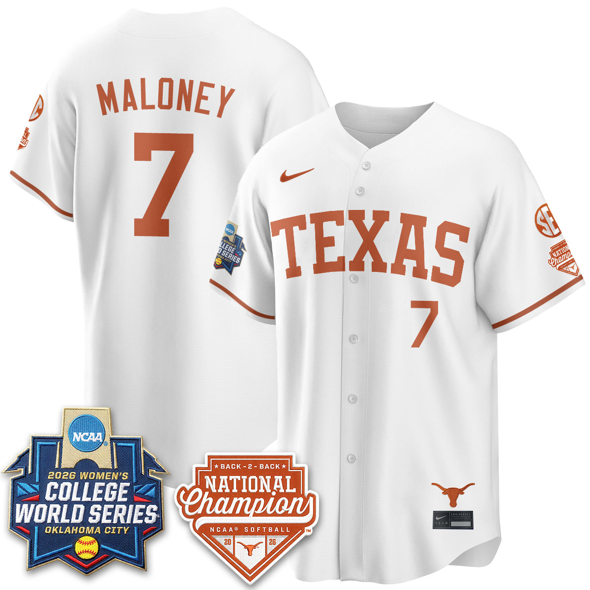 TEX Softball 2026 World Series (WCWS) Vapor Premier Limited Jersey - B2B Champs - Stitched