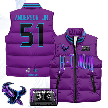 HOU "Screwcity" Puffer Vest - Printed