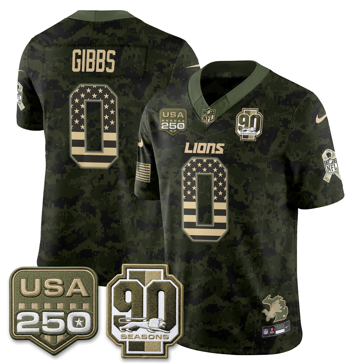 DET 2026 Salute to Service Vapor Jersey - Stitched