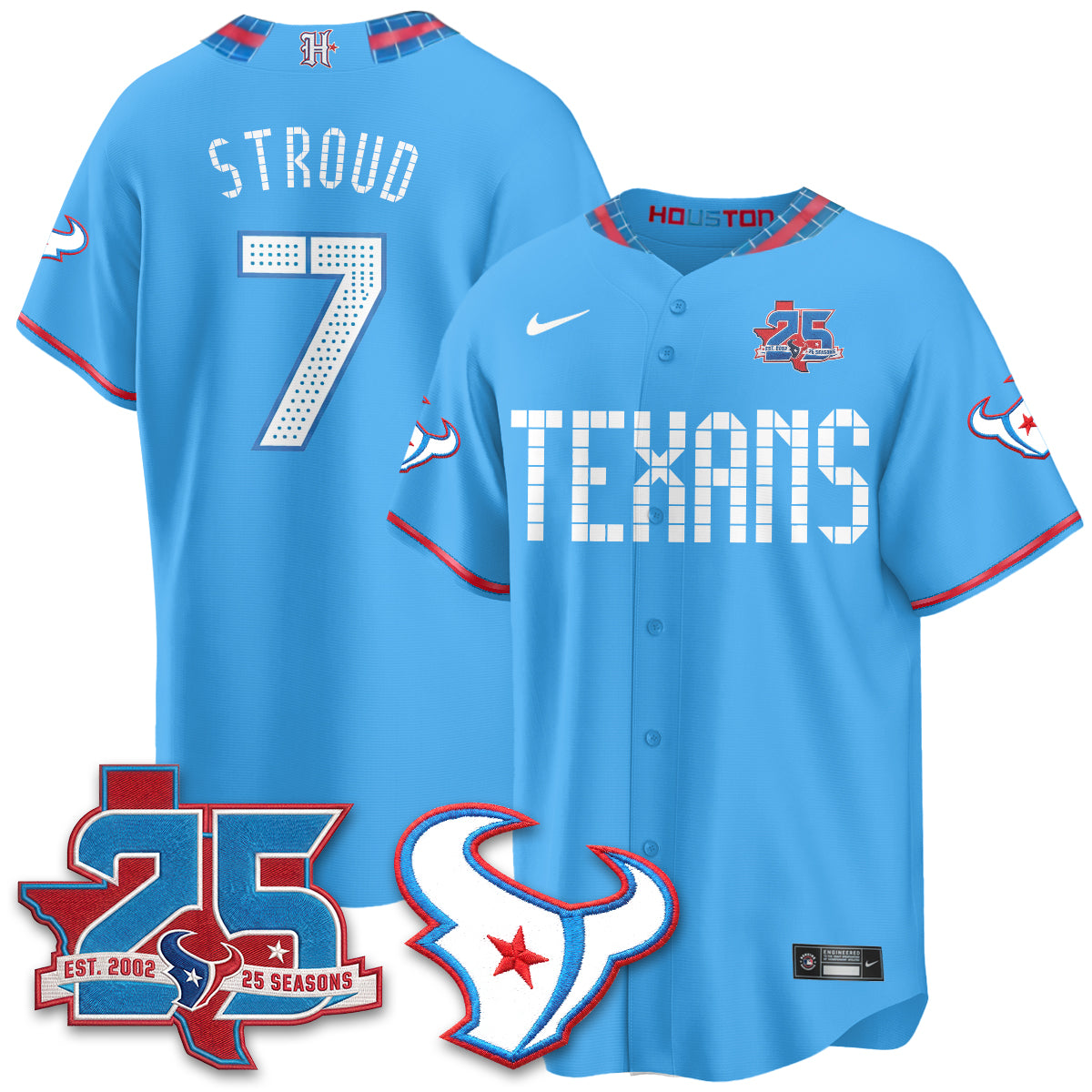 Houston Texans 2026 Rivalries Baseball Vapor Jersey - Stitched