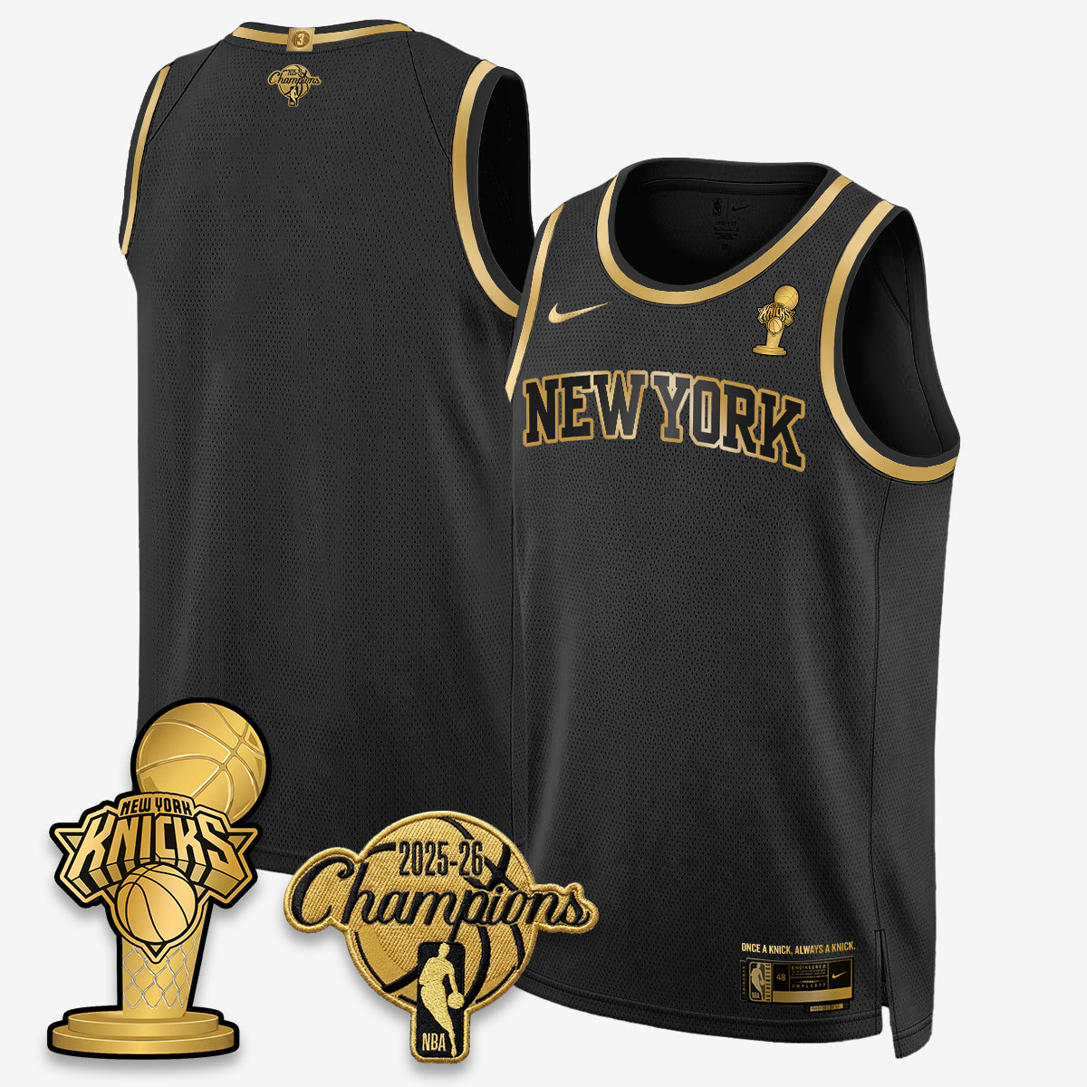 NYK 2026 NBA Champions Gold Edition Vapor Jersey - Stitched n3