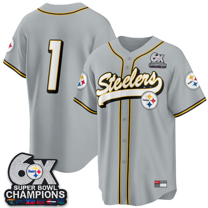 Pittsburgh Steelers 6x SBowl Baseball Vapor Jersey - Stitched