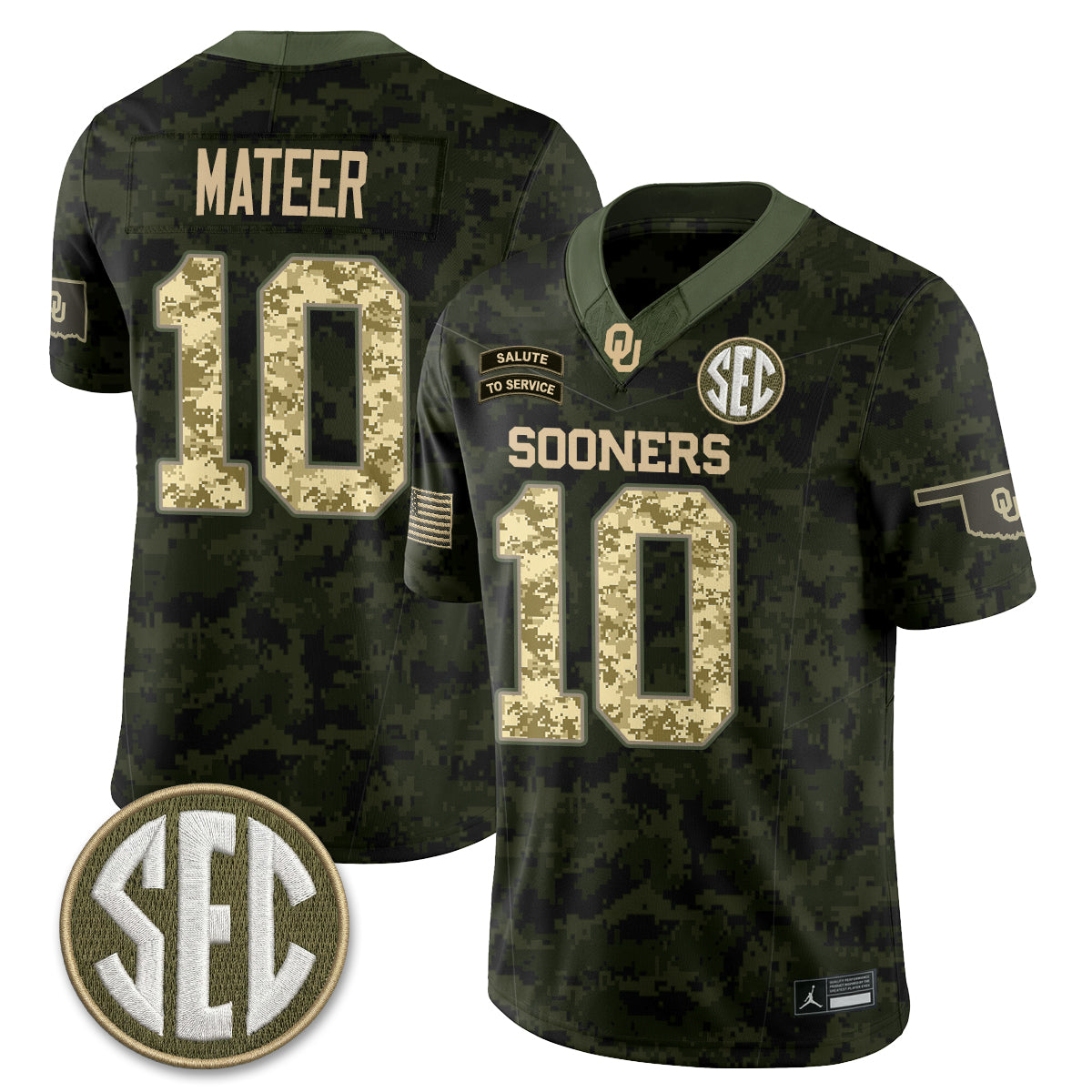 Oklahoma Sooners 2026 Salute to Service Vapor Jersey - Stitched