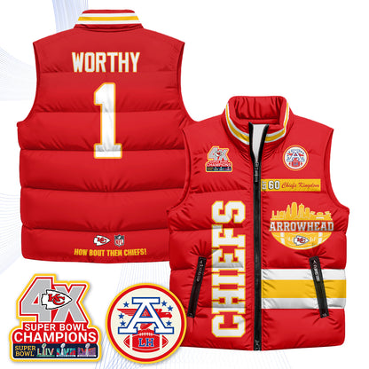KC Arrowhead Puffer Vest - Printed