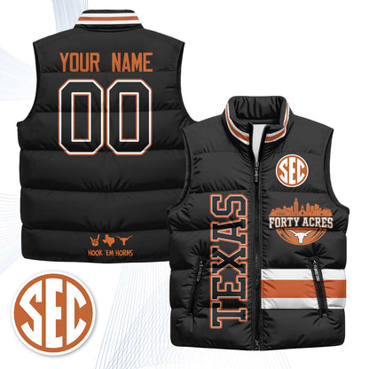 TEX "Forty Acres" Custom Puffer Vest - Printed