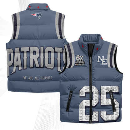 New England Patriots Rivalries Puffer Vest - Printed