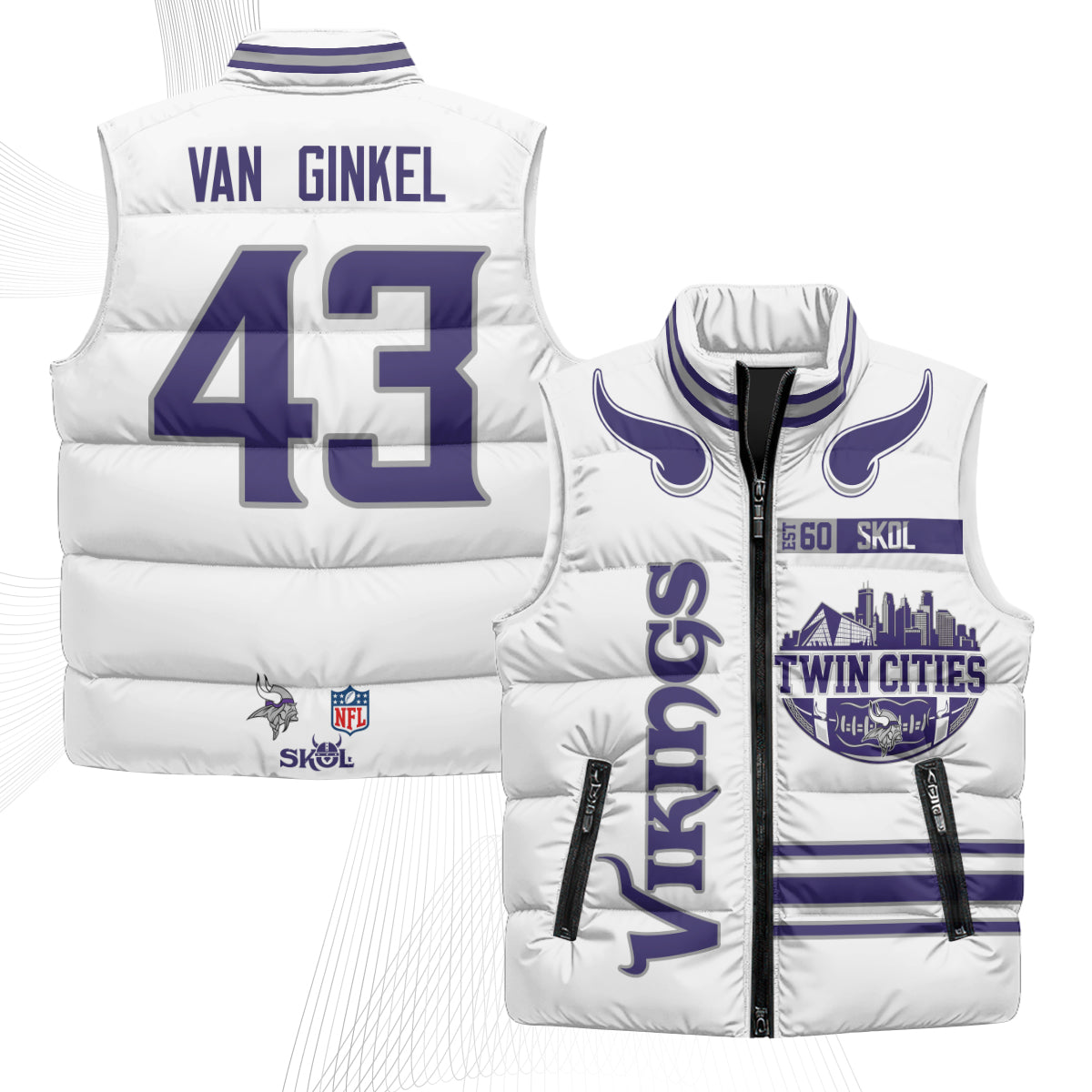 MIN Twin City Puffer Vest - Printed